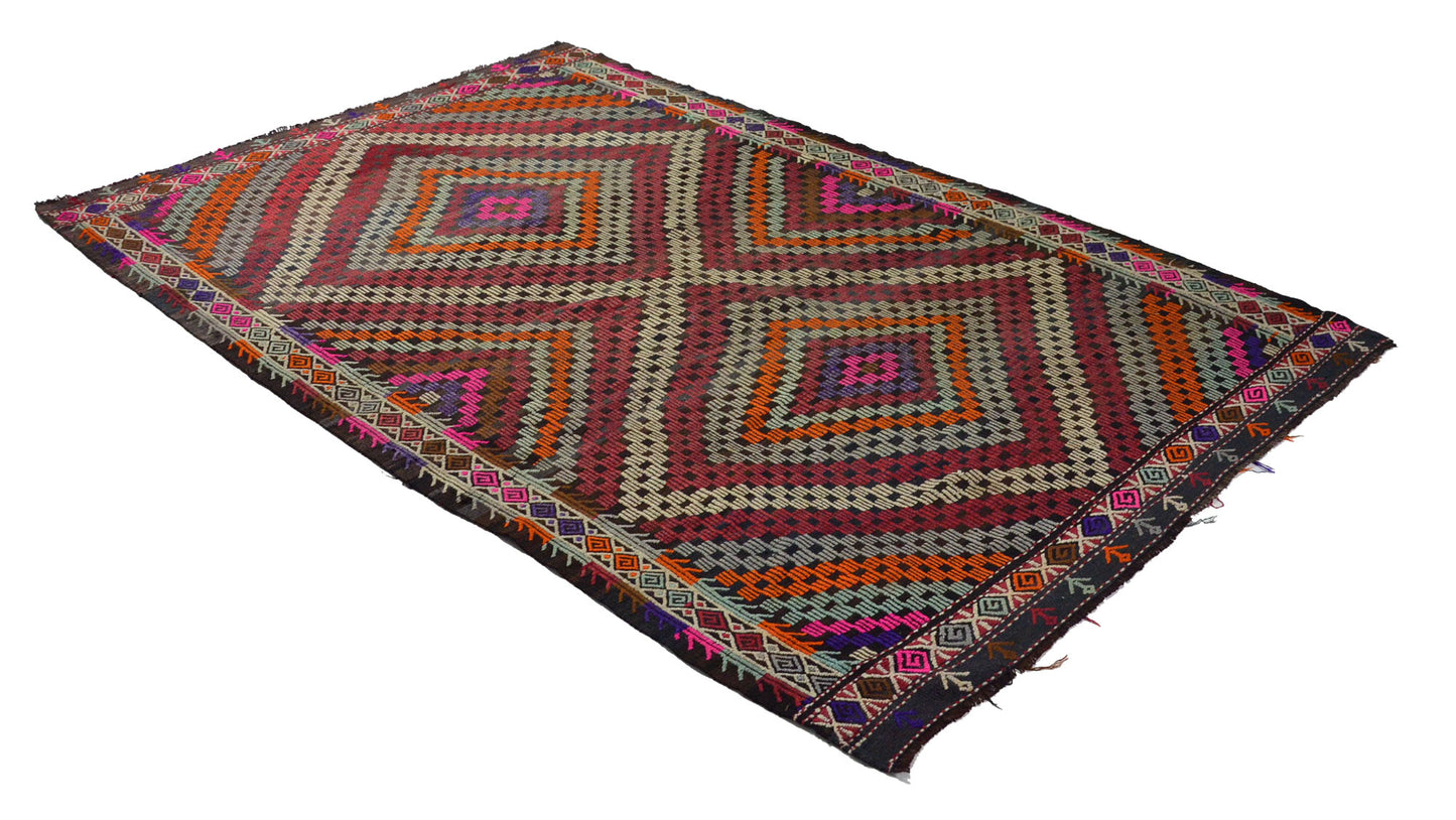 Peninsula Kilim Rug,Turkish Anatolian Kilim Rug 9,61 ft. X 6,49 ft. ( 293 cm X 198 cm)