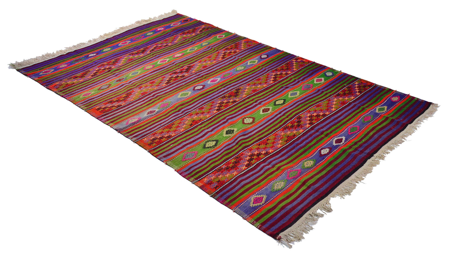 Peninsula Kilim Rug,Turkish Anatolian Kilim Rug 10,36 ft. X 6,59 ft. ( 316 cm X 201 cm)