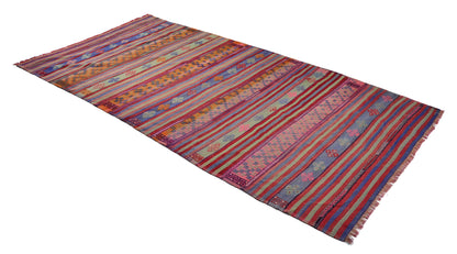 Peninsula Kilim Rug,Turkish Anatolian Kilim Rug 11,32 ft. X 5,94 ft. ( 345 cm X 181 cm)