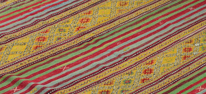 Peninsula Kilim Rug,Turkish Anatolian Kilim Rug 7,58 ft. X 5,22 ft. ( 231 cm X 159 cm)