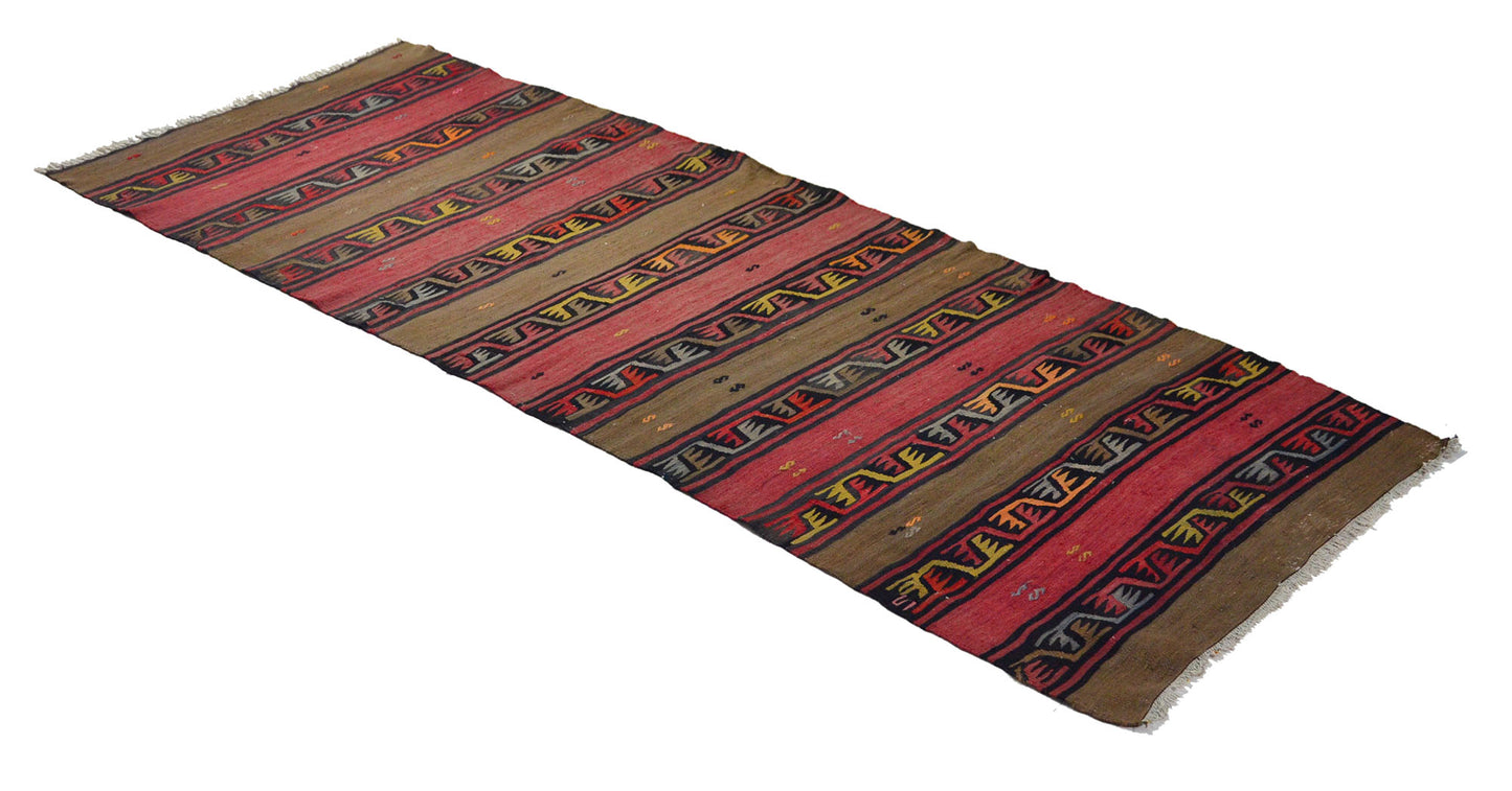 Peninsula Kilim Rug,Turkish Anatolian Kilim Rug 8,79 ft. X 3,35 ft. ( 268 cm X 102 cm)