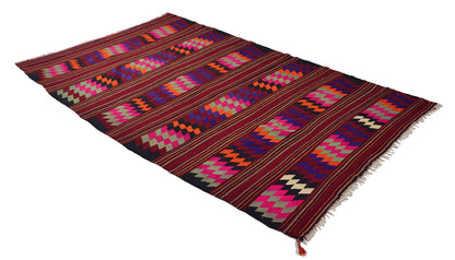 Peninsula Kilim Rug,Turkish Anatolian Kilim Rug 9,38 ft. X 6,04 ft. ( 286 cm X 184 cm)