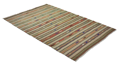 Peninsula Kilim Rug,Turkish Anatolian Kilim Rug 8,23 ft. X 5,35 ft. ( 251 cm X 163 cm)