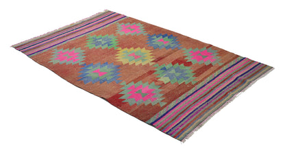 Peninsula Kilim Rug,Turkish Anatolian Kilim Rug 7,38 ft. X 4,82 ft. ( 225 cm X 147 cm)