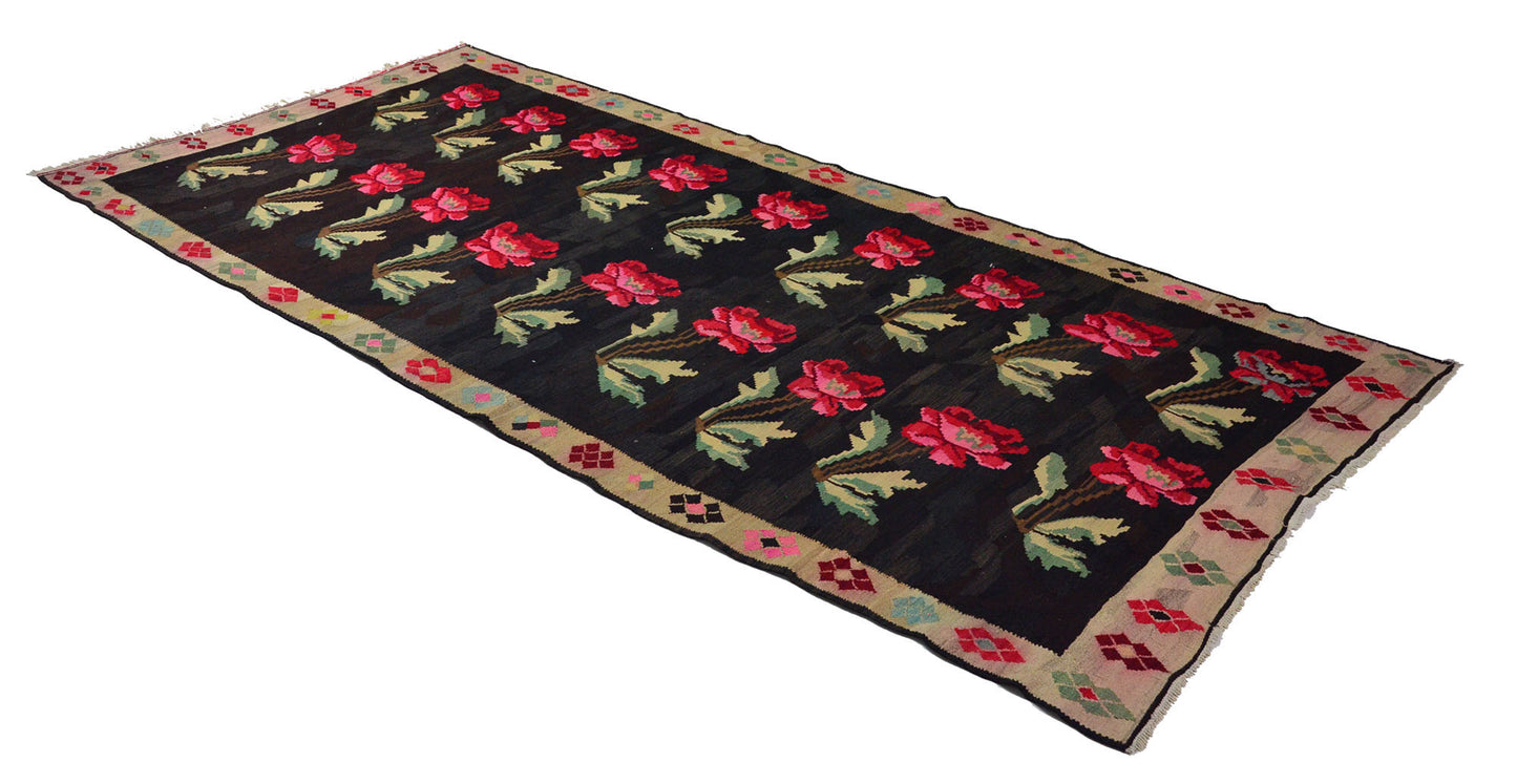 Peninsula Kilim Rug,Turkish Anatolian Kilim Rug 11,55 ft. X 5,51 ft. ( 352 cm X 168 cm)