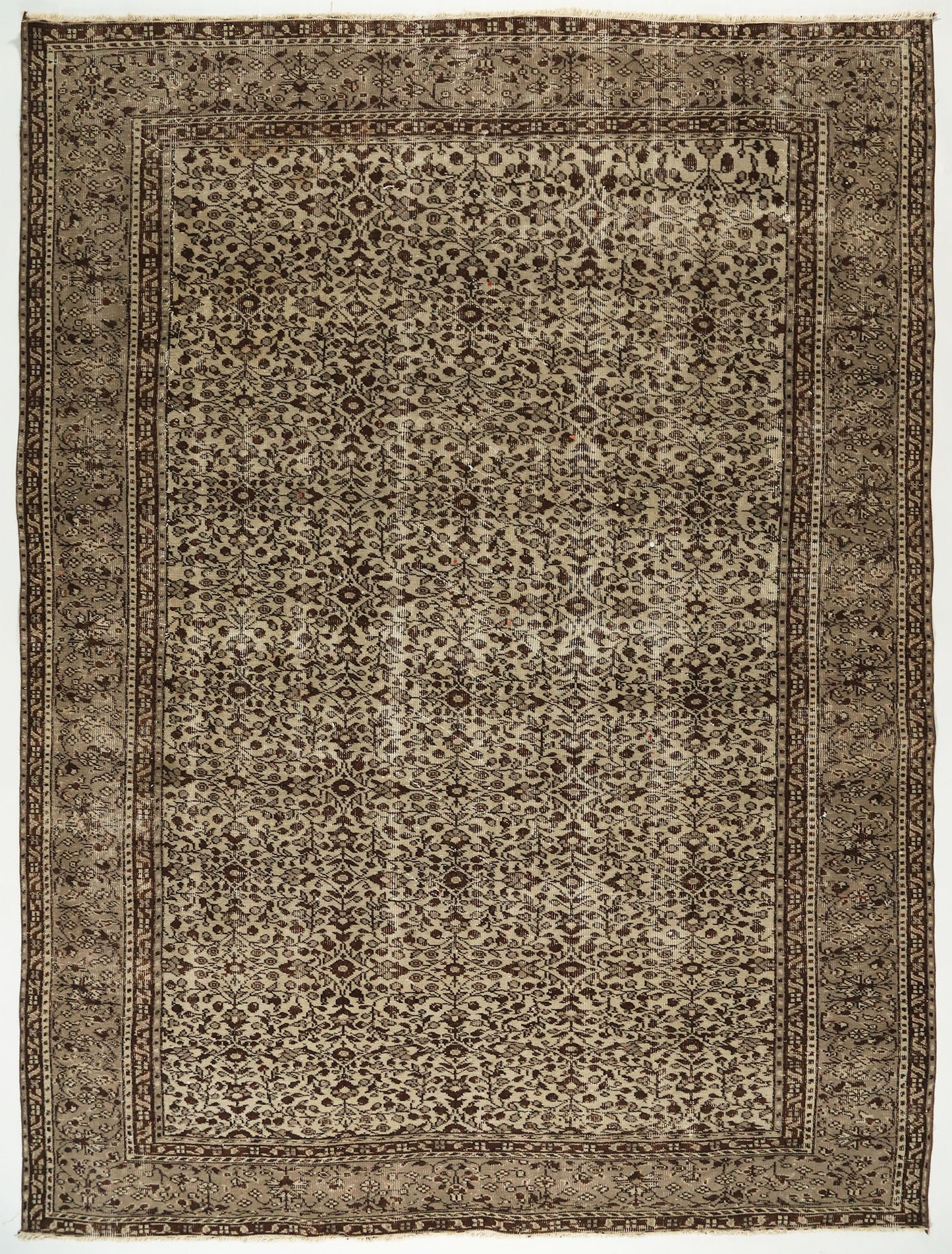 Turkish Original Anatolian Vintage Area Rug 9,58 ft. X 8,76 ft.(292 cm X 206 cm)