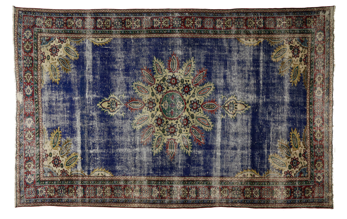 Turkish Original Anatolian Vintage Area Rug 12,60 ft. X 7,64 ft.(384 cm X 233 cm)