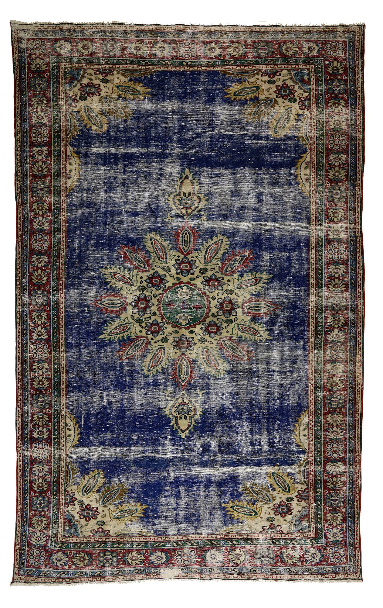 Turkish Original Anatolian Vintage Area Rug 12,60 ft. X 7,64 ft.(384 cm X 233 cm)