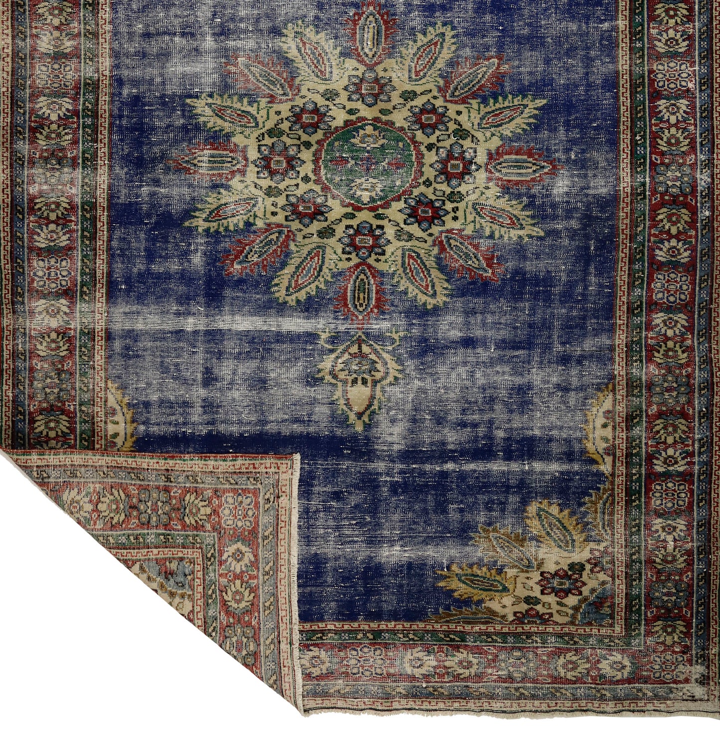 Turkish Original Anatolian Vintage Area Rug 12,60 ft. X 7,64 ft.(384 cm X 233 cm)