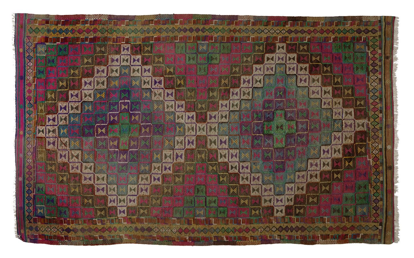 Peninsula Kilim Rug,Turkish Anatolian Kilim Rug 9,51 ft. X 5,81 ft. ( 290 cm X 172 cm)