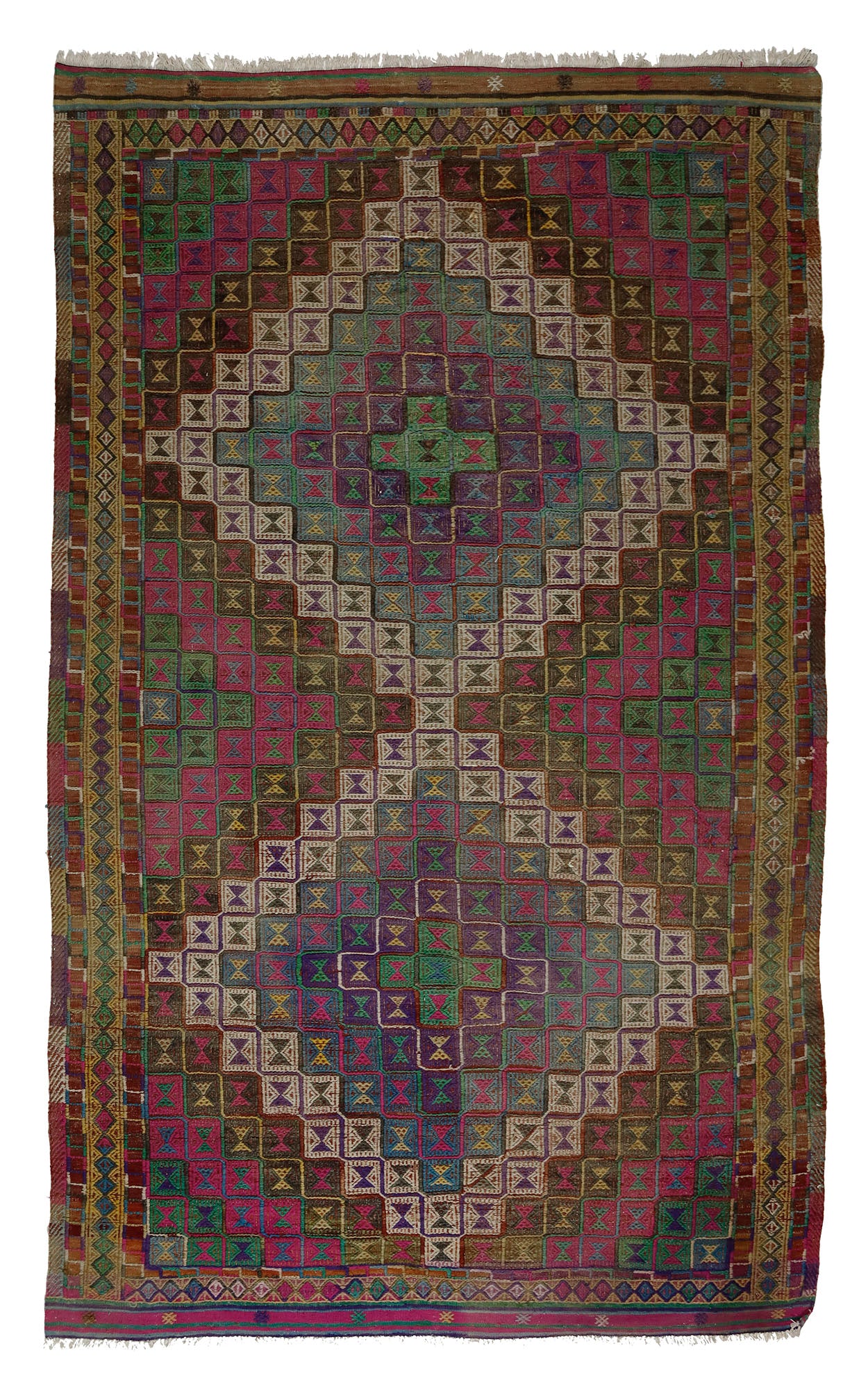 Peninsula Kilim Rug,Turkish Anatolian Kilim Rug 9,51 ft. X 5,81 ft. ( 290 cm X 172 cm)