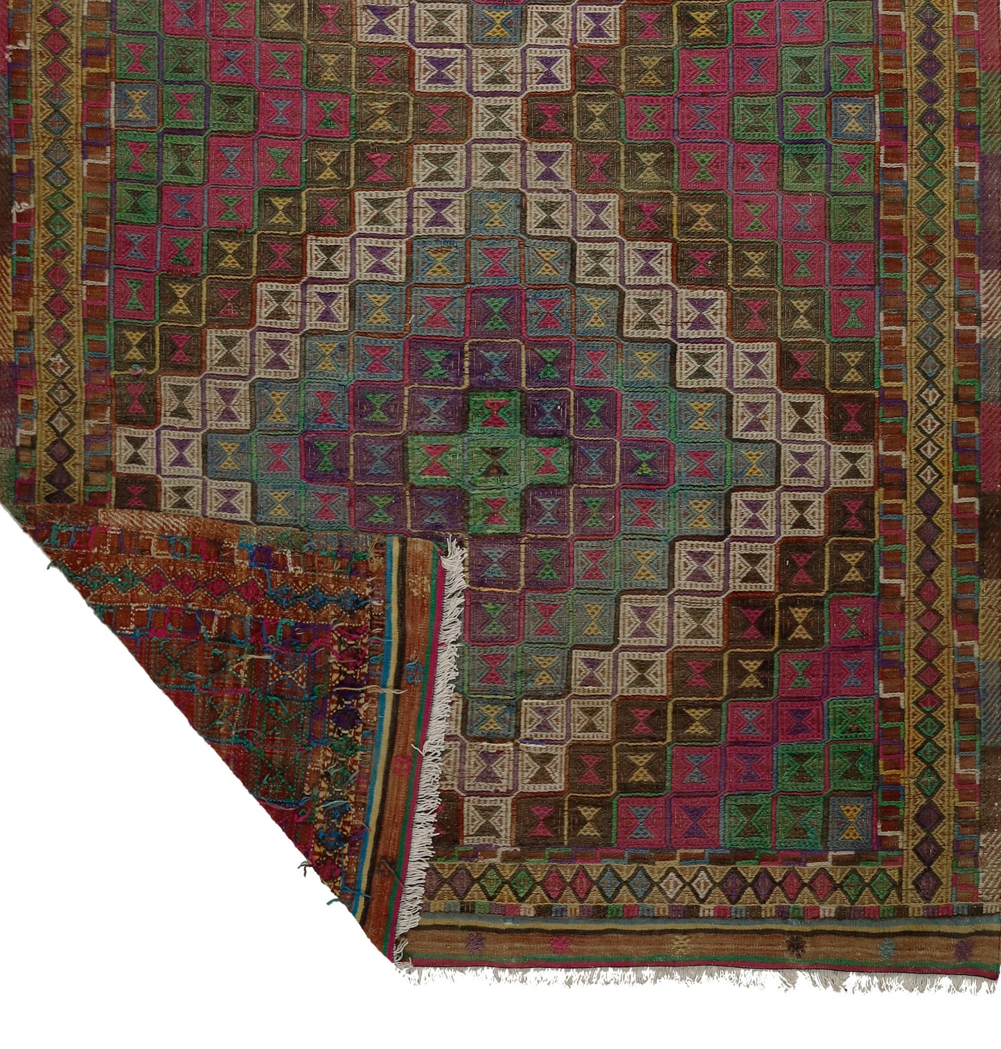 Peninsula Kilim Rug,Turkish Anatolian Kilim Rug 9,51 ft. X 5,81 ft. ( 290 cm X 172 cm)