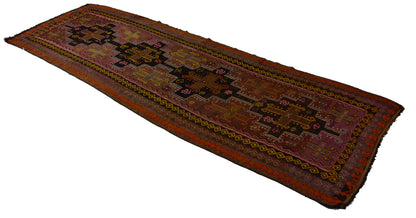 Peninsula Kilim Rug,Turkish Anatolian Kilim Rug 12,96 ft. X 4,43 ft. ( 395 cm X 135 cm)