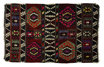 Peninsula Kilim Rug,Turkish Anatolian Kilim Rug 6,56 ft. X 4,33 ft. ( 200 cm X 132 cm)