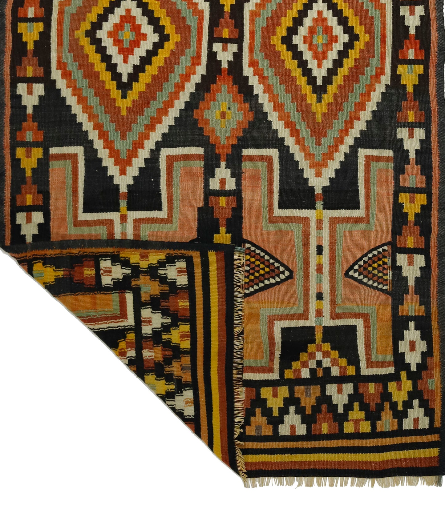 Peninsula Kilim Rug,Turkish Anatolian Kilim Rug 7,71 ft. X 4,00 ft. ( 235 cm X 122 cm)