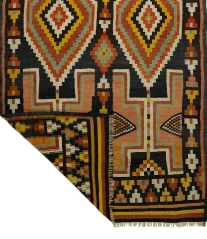 Peninsula Kilim Rug,Turkish Anatolian Kilim Rug 7,71 ft. X 4,00 ft. ( 235 cm X 122 cm)