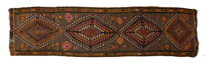 Peninsula Kilim Rug,Turkish Anatolian Kilim Rug 14,27 ft. X 3,77 ft. ( 435 cm X 115 cm)