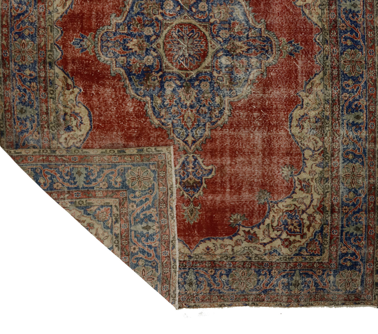 Turkish Original Anatolian Vintage Area Rug 10,56 ft. X 7,38 ft.(322 cm X 225 cm)