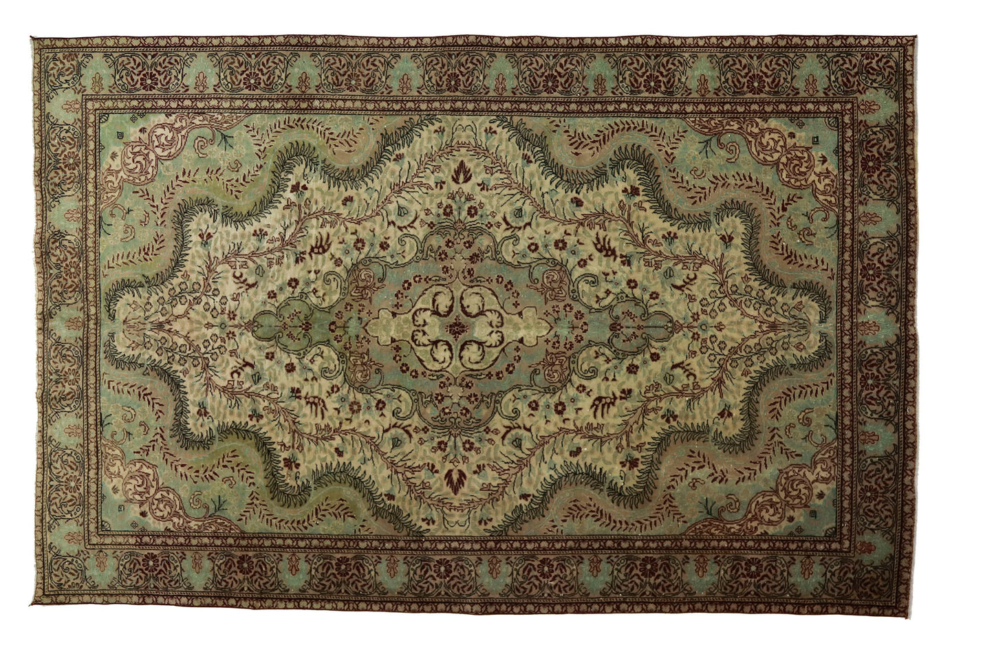 Turkish Original Anatolian Vintage Area Rug 9,28 ft. X 6,30 ft.(283 cm X 192 cm)