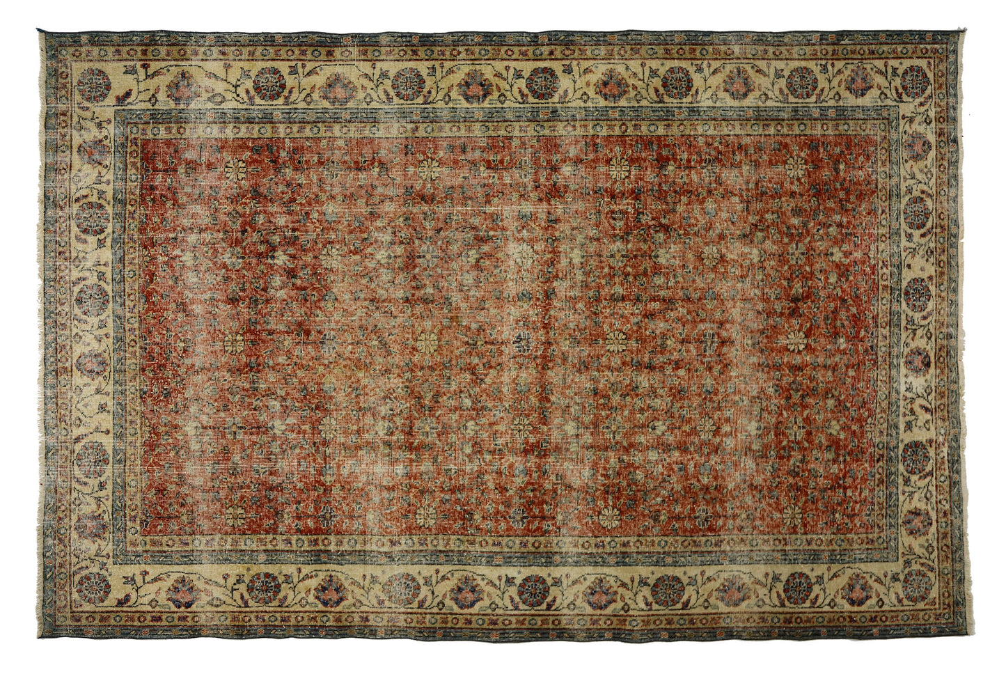 Turkish Original Anatolian Vintage Area Rug 10,89 ft. X 7,22 ft.(332 cm X 220 cm)