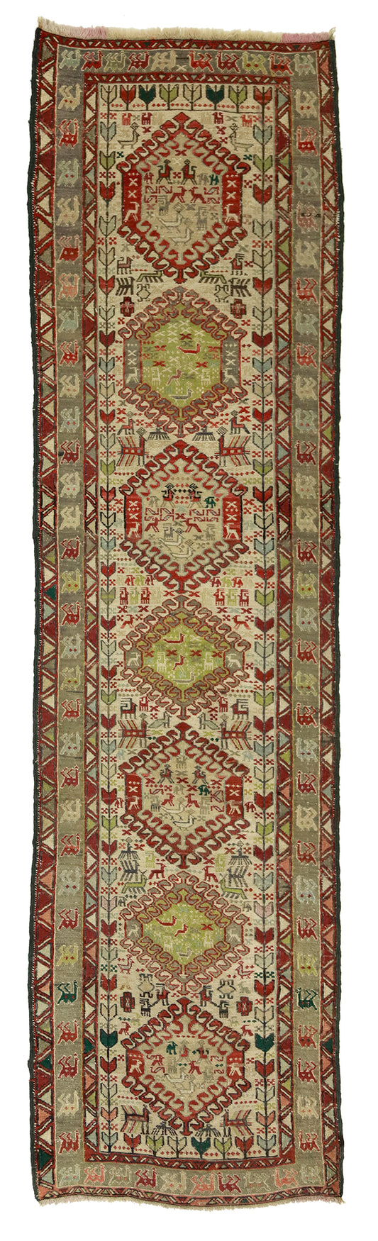 Peninsula Kilim Rug,Turkish Anatolian Kilim Rug 8,86 ft. X 2,49 ft. ( 270 cm X 76 cm )