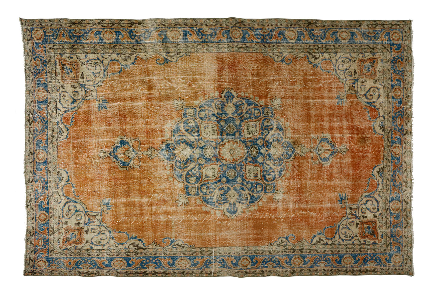 Turkish Original Anatolian Vintage Area Rug 10,50 ft. X 7,28 ft.(320 cm X 222 cm)