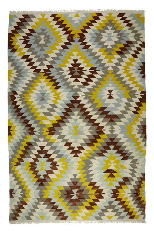 Custom Design Turkish Anatolian Area Kilim Rug 10,50 ft. X 6,89 ft.(320 cm X 210 cm)