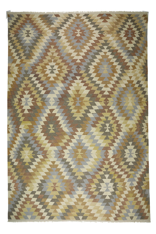 Custom Design Turkish Anatolian Area Kilim Rug 12,23 ft. X 8,20 ft.(373 cm X 250 cm)