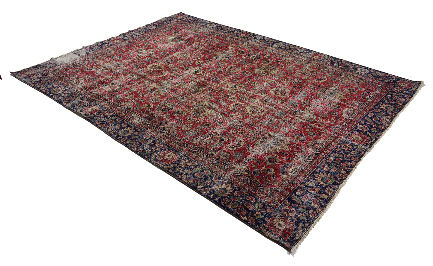 Turkish Original Anatolian Vintage Area Rug 11,02 ft. X 8,07 ft.(336 cm X 246 cm)