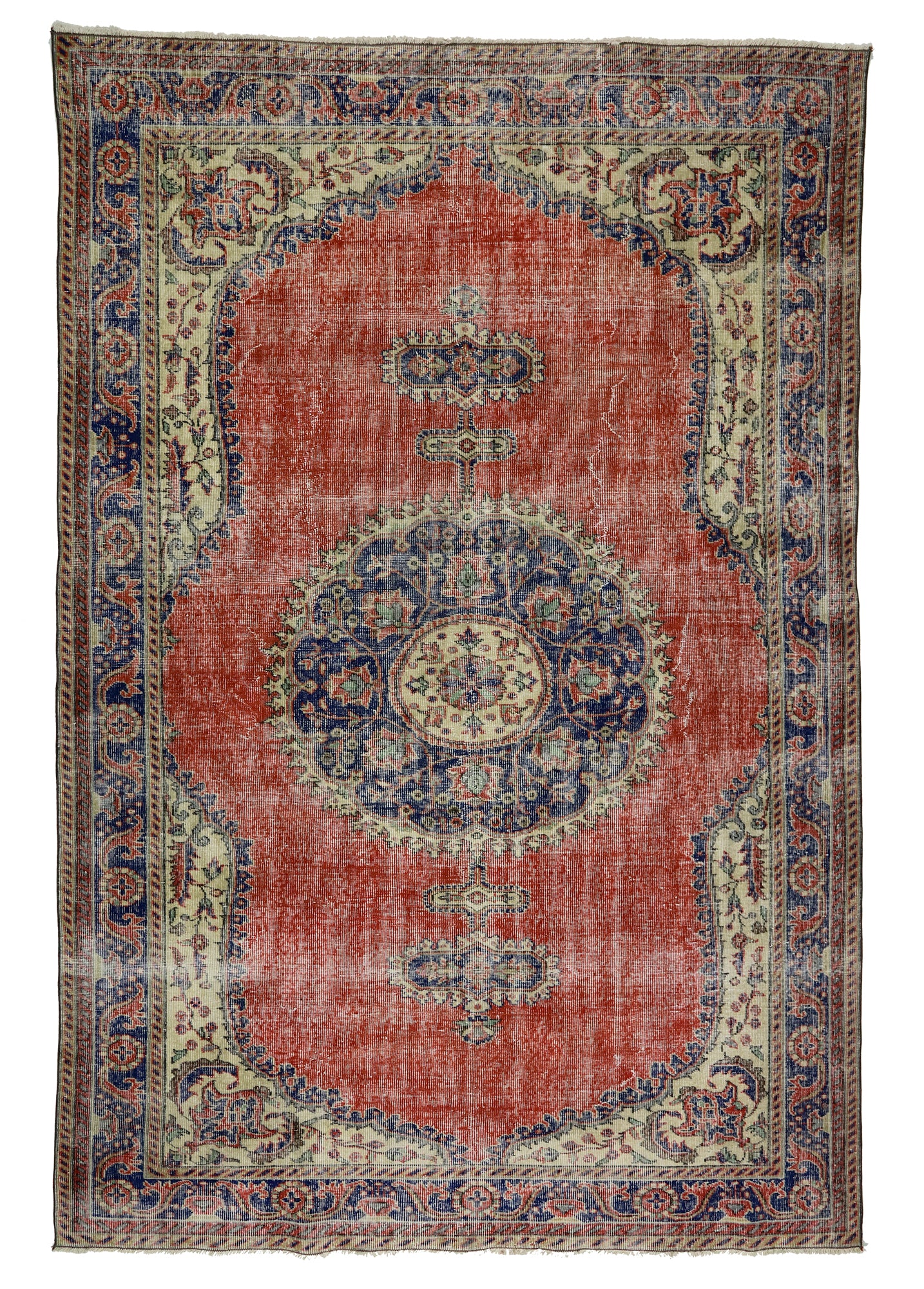 Turkish Original Anatolian Vintage Area Rug 10,33 ft. X 6,79 ft.(315 cm X 207 cm)