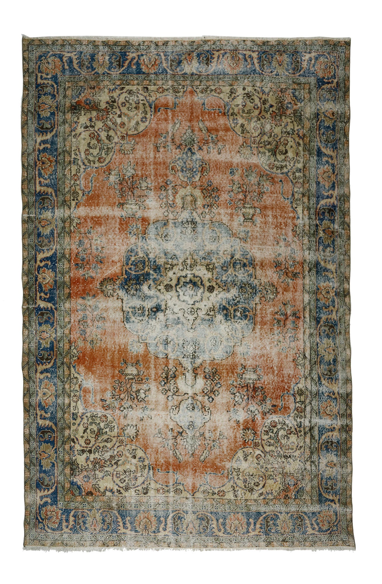 Turkish Original Anatolian Vintage Area Rug 11,15 ft. X 7,22 ft.(340 cm X 222 cm)