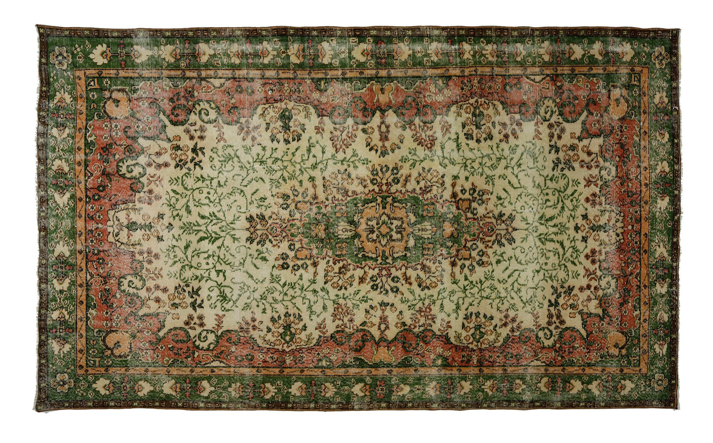 Turkish Original Anatolian Vintage Area Rug 10,86 ft. X 6,23 ft.(331 cm X 190 cm)