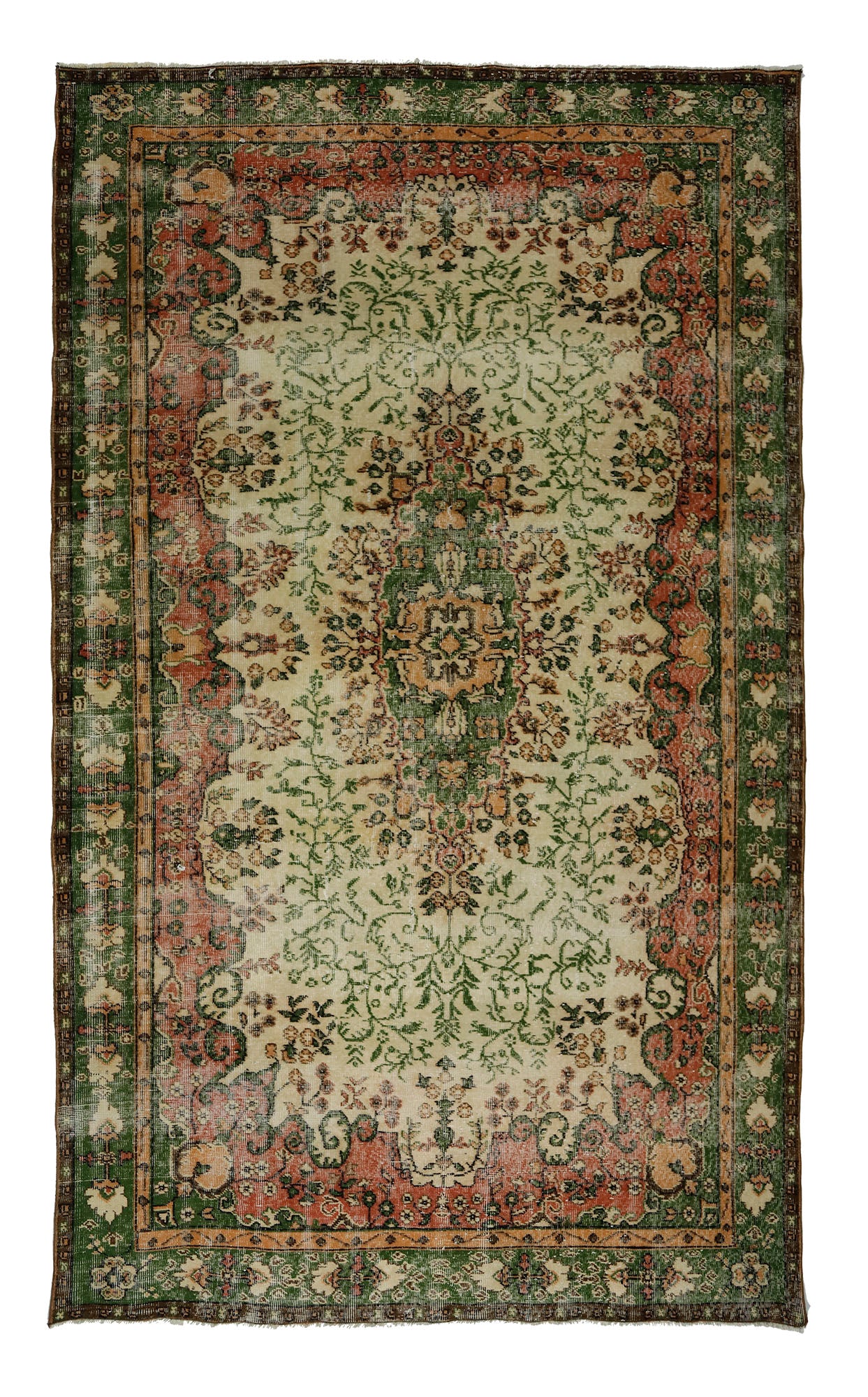 Turkish Original Anatolian Vintage Area Rug 10,86 ft. X 6,23 ft.(331 cm X 190 cm)