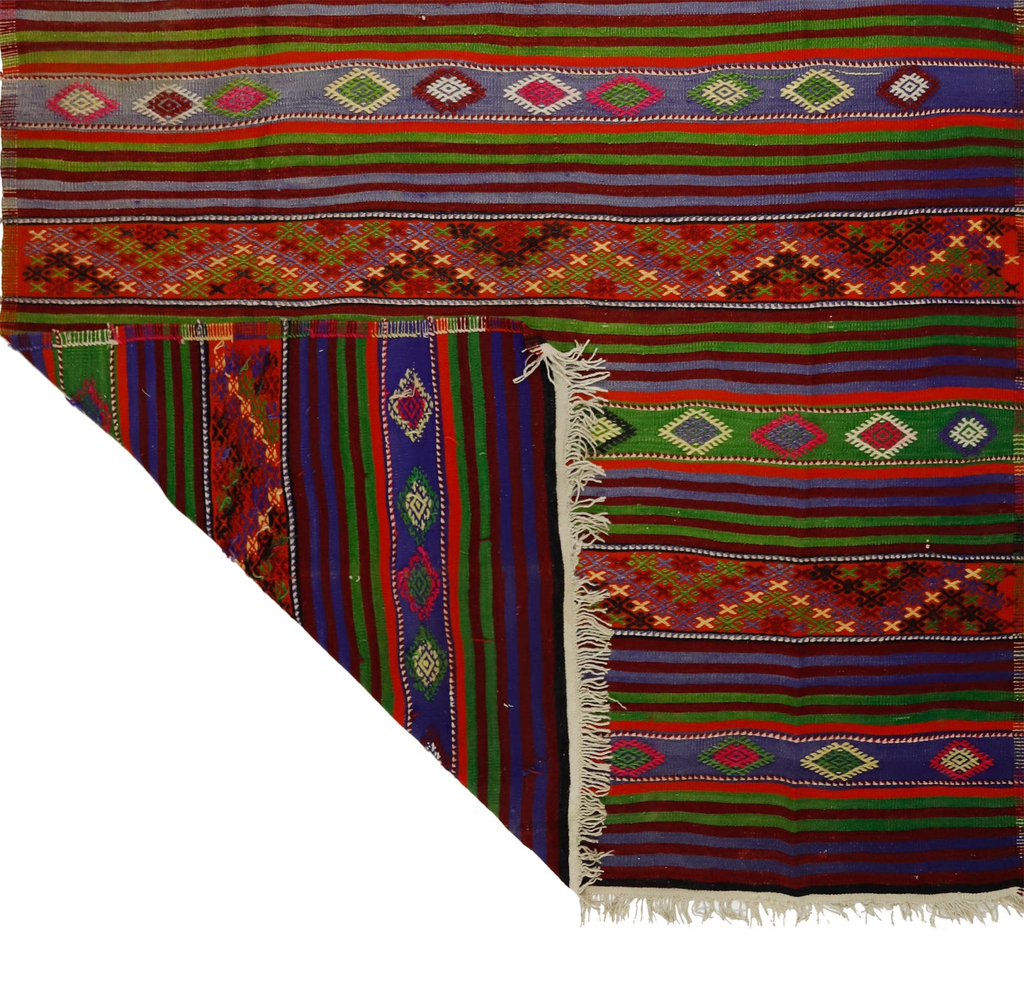 Peninsula Kilim Rug,Turkish Anatolian Kilim Rug 10,36 ft. X 6,59 ft. ( 316 cm X 201 cm)