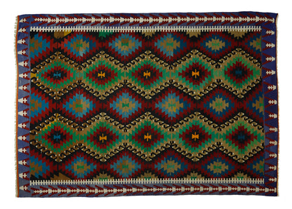 Peninsula Kilim Rug,Turkish Anatolian Kilim Rug 10,82 ft. X 7,45 ft. ( 330 cm X 227 cm)