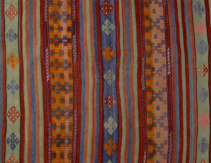 Peninsula Kilim Rug,Turkish Anatolian Kilim Rug 11,32 ft. X 5,94 ft. ( 345 cm X 181 cm)