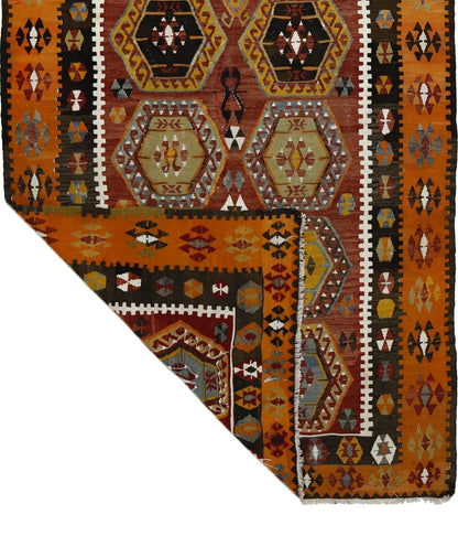 Peninsula Kilim Rug,Turkish Anatolian Kilim Rug 7,77 ft. X 4,23 ft. ( 237 cm X 129 cm)