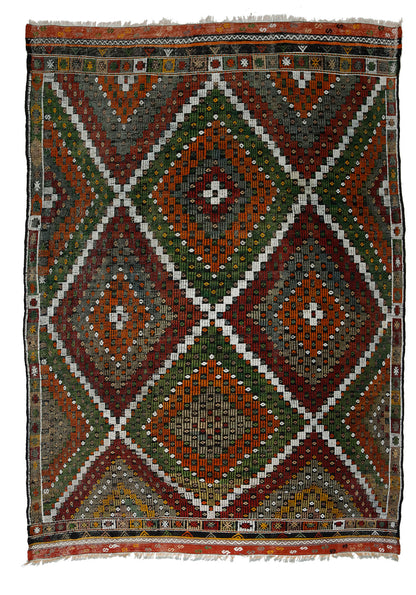 Peninsula Kilim Rug,Turkish Anatolian Kilim Rug 8,33 ft. X 6,04 ft. ( 254 cm X 184 cm)