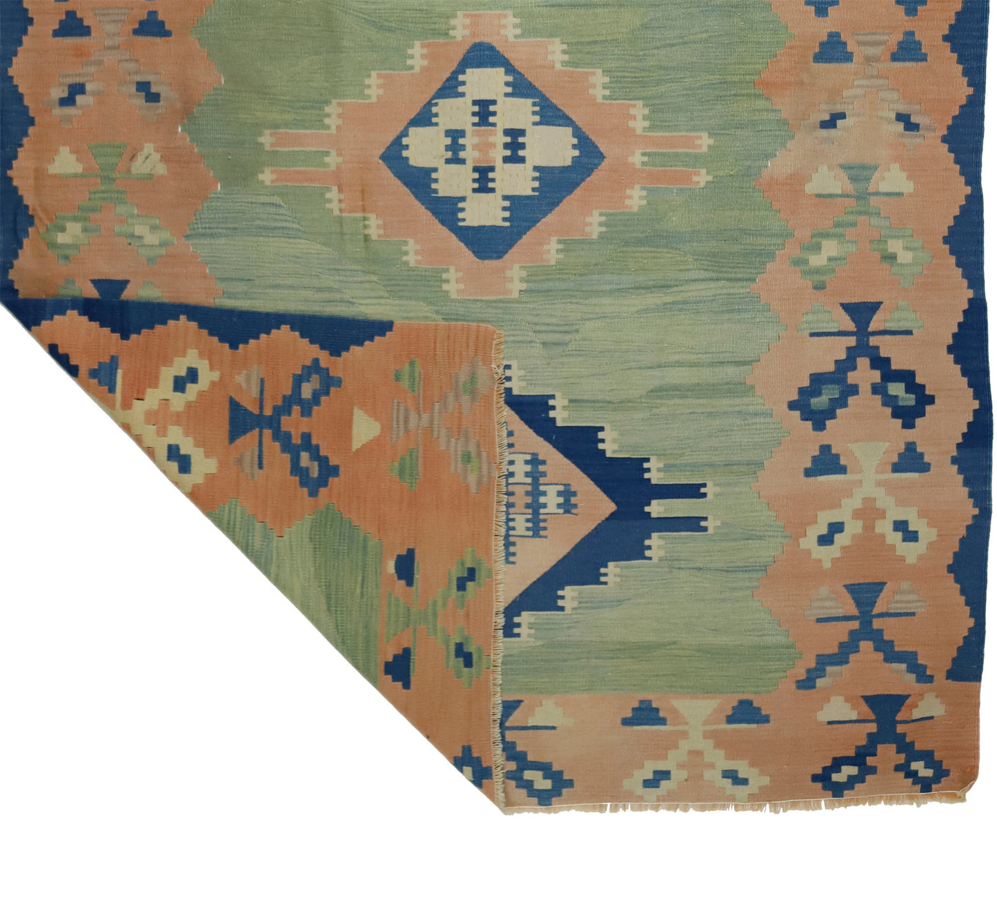 Peninsula Kilim Rug,Turkish Anatolian Kilim Rug 7,35 ft. X 5,54 ft. ( 224 cm X 169 cm)