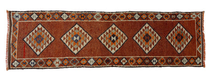 Peninsula Kilim Rug,Turkish Anatolian Kilim Rug 10,07 ft. X 2,85 ft. ( 307 cm X 87 cm)