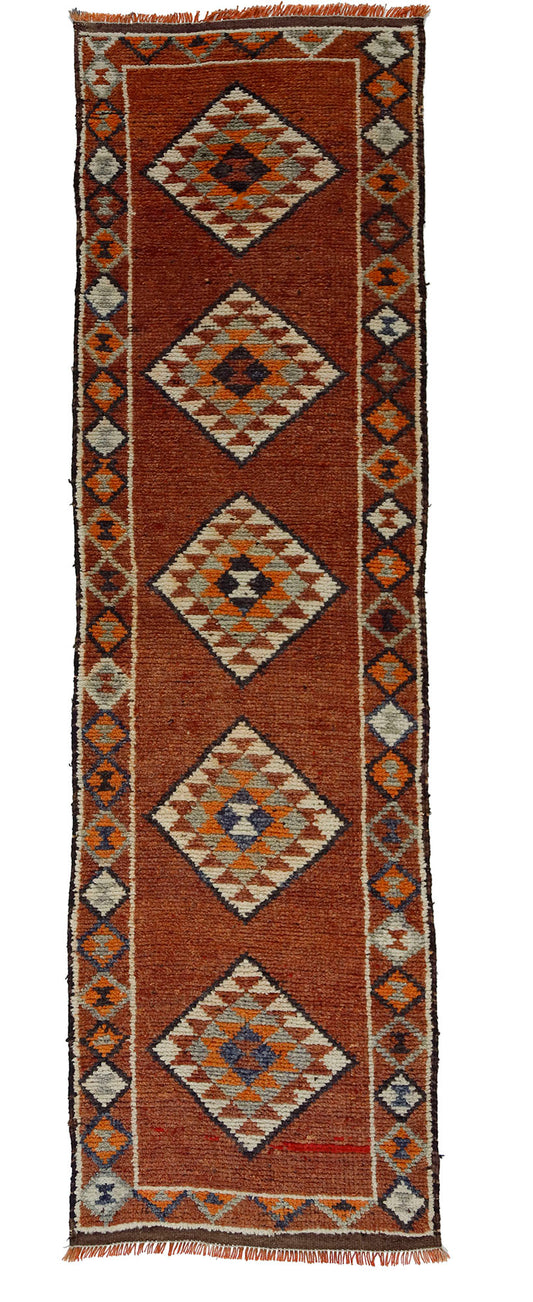 Peninsula Kilim Rug,Turkish Anatolian Kilim Rug 10,07 ft. X 2,85 ft. ( 307 cm X 87 cm)