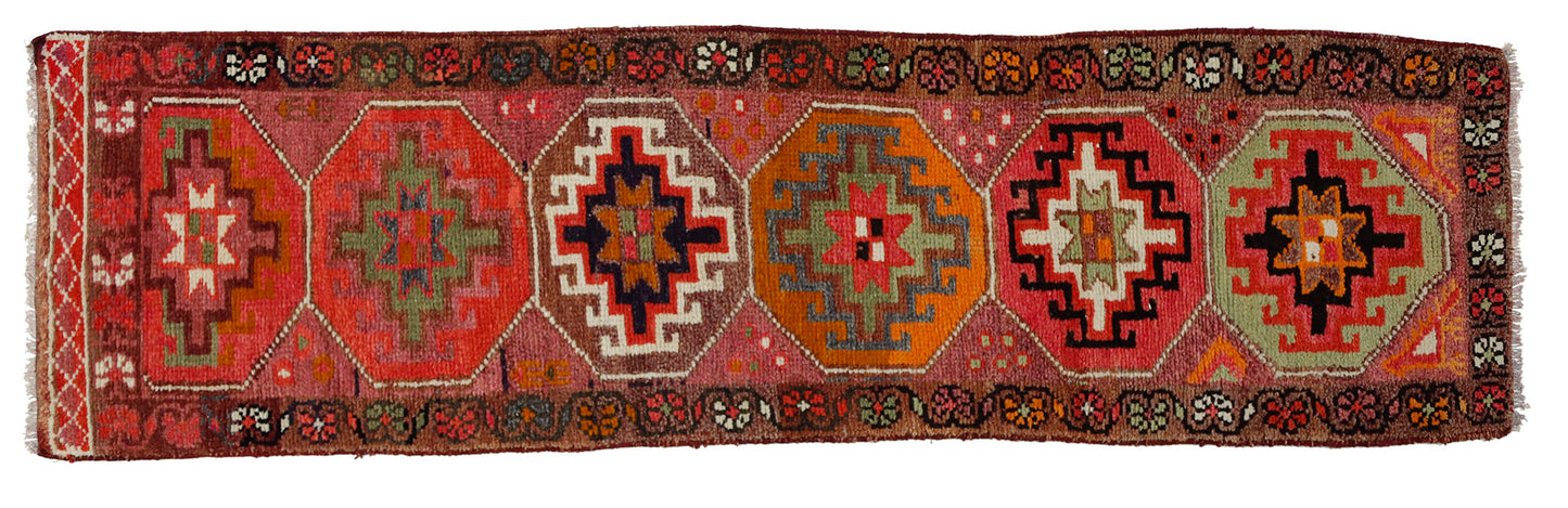 Peninsula Kilim Rug,Turkish Anatolian Kilim Rug 10,17 ft. X 2,72 ft. ( 310 cm X 83 cm)