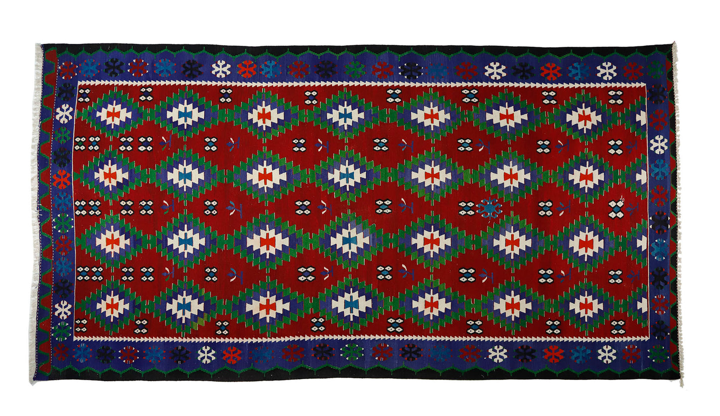 Peninsula Kilim Rug,Turkish Anatolian Kilim Rug 14,20 ft. X 6,99 ft. ( 433 cm X 213 cm)