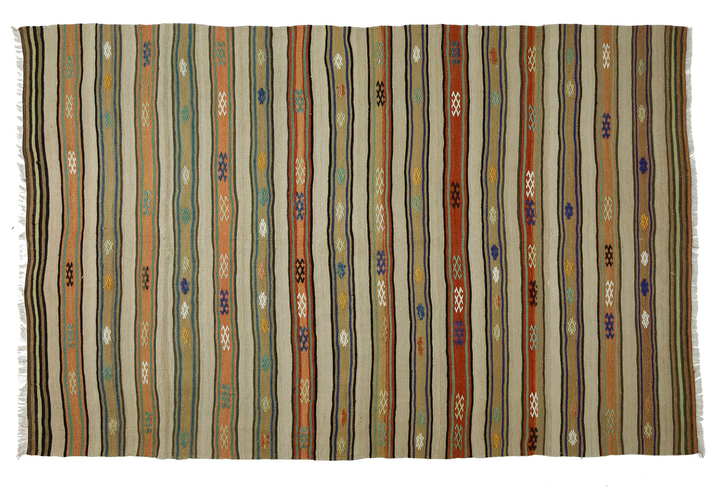 Peninsula Kilim Rug,Turkish Anatolian Kilim Rug 8,23 ft. X 5,35 ft. ( 251 cm X 163 cm)