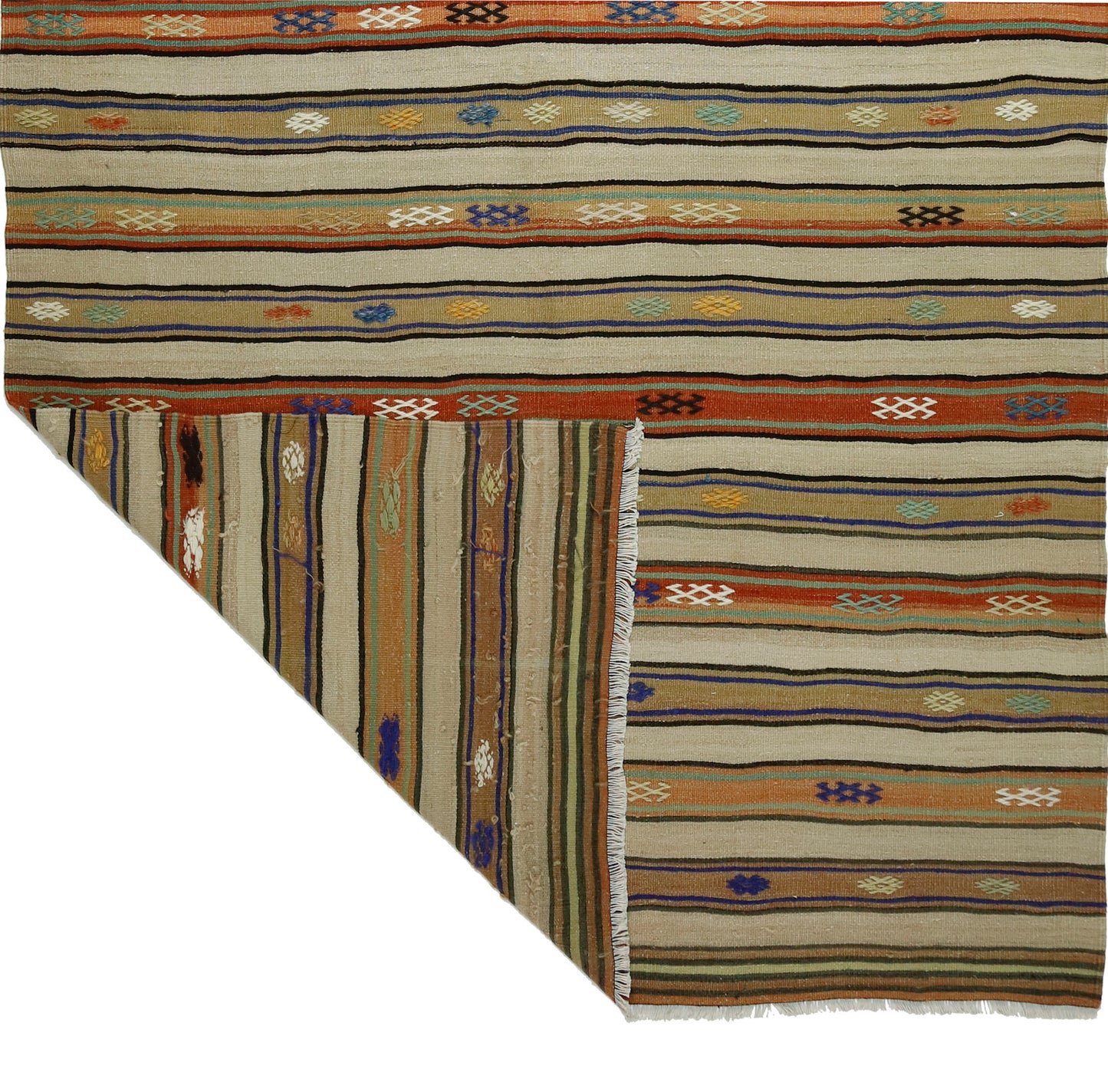 Peninsula Kilim Rug,Turkish Anatolian Kilim Rug 8,23 ft. X 5,35 ft. ( 251 cm X 163 cm)