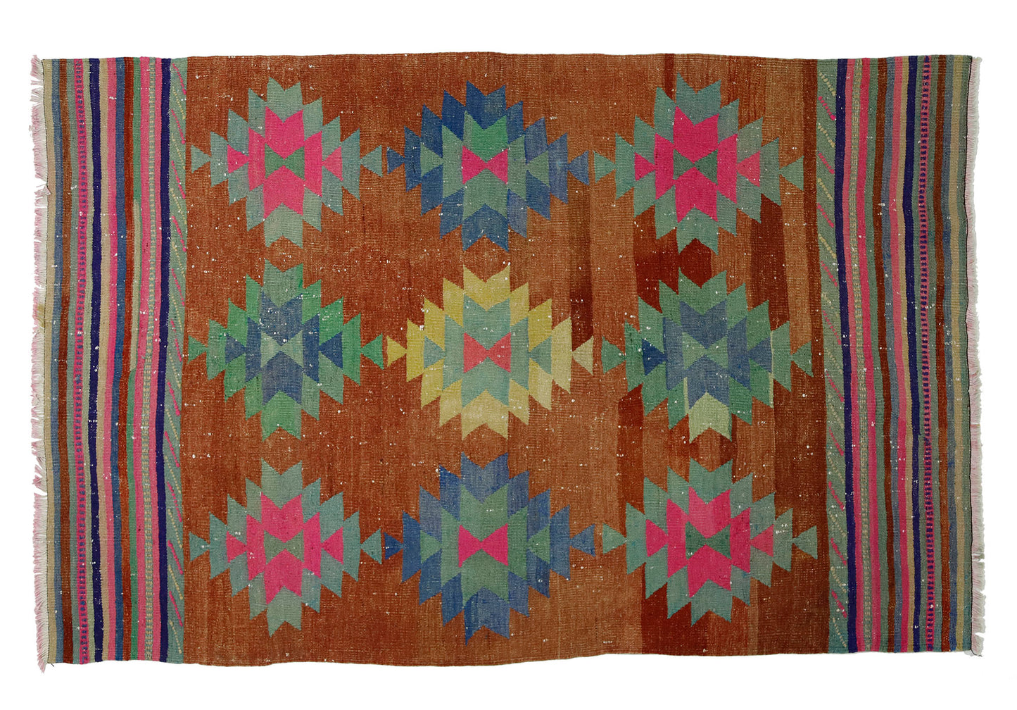 Peninsula Kilim Rug,Turkish Anatolian Kilim Rug 7,38 ft. X 4,82 ft. ( 225 cm X 147 cm)