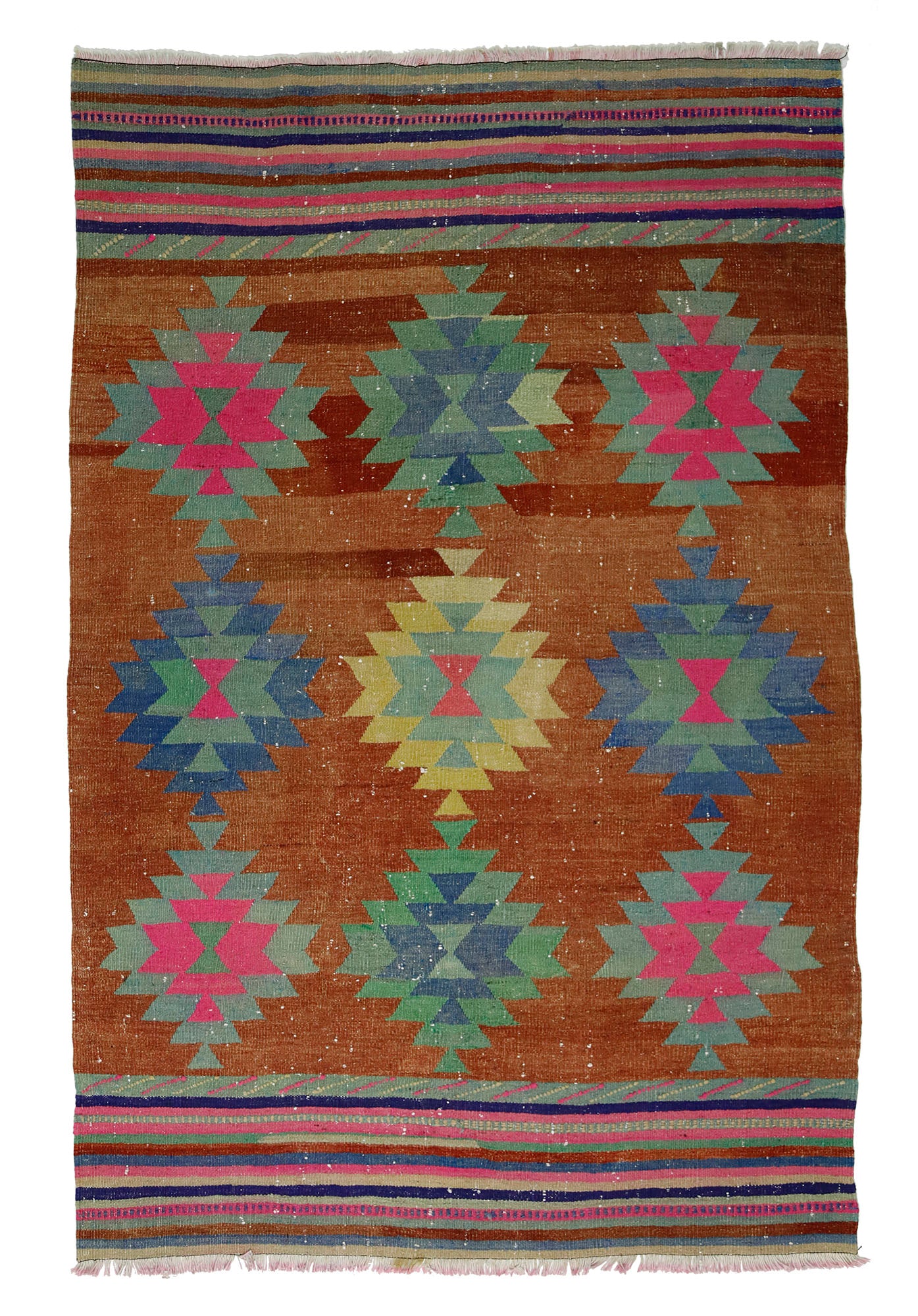 Peninsula Kilim Rug,Turkish Anatolian Kilim Rug 7,38 ft. X 4,82 ft. ( 225 cm X 147 cm)