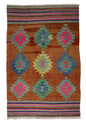 Peninsula Kilim Rug,Turkish Anatolian Kilim Rug 7,38 ft. X 4,82 ft. ( 225 cm X 147 cm)