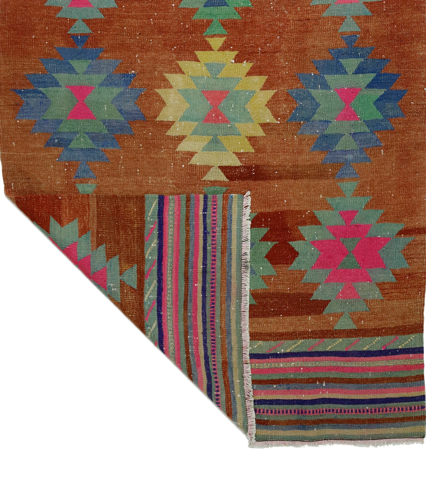 Peninsula Kilim Rug,Turkish Anatolian Kilim Rug 7,38 ft. X 4,82 ft. ( 225 cm X 147 cm)