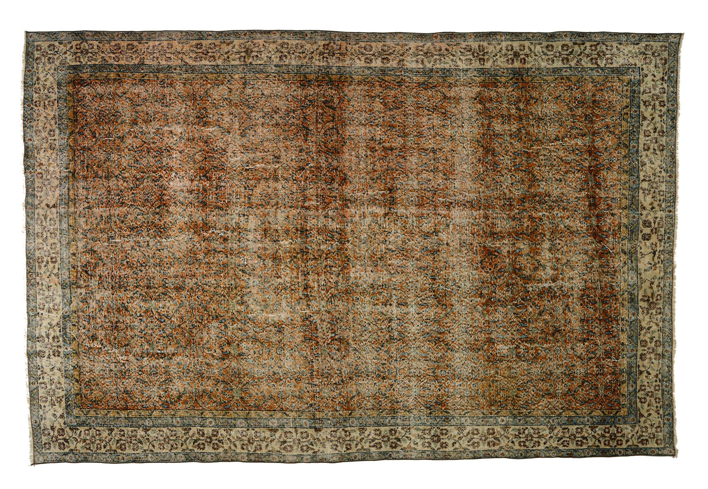 Turkish Original Anatolian Vintage Area Rug 10,50 ft. X 6,89 ft.(320 cm X 210 cm)